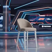 Аренда Стул полубарный Маллин велюр Velutto серо бежевый морилка белая в отеле Radisson Lazurnaya — ART SPACE