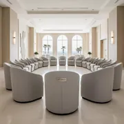 Аренда Стул с подлокотниками Моллек букле светло серый в отеле Hyatt Regency Sochi — ART SPACE