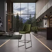 Аренда Стул барный Mars оливковый велюр черный каркас в Green Flow Hotel — ART SPACE