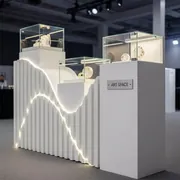 Аренда Стенд Isoframe Wave из комбинированных модулей с витринами в ледовом дворце «Роза Хутор» — ART SPACE