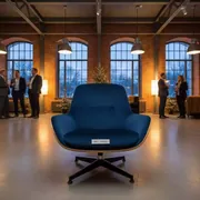 Аренда Чехол Е01 на стул Eames уплотненный велюр синий в усадьбе Голицына — ART SPACE