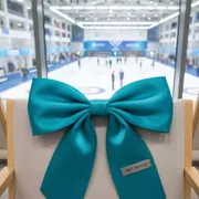 Аренда Бант бирюзовый атласный в Керлинговом центре «Ледяной куб» — ART SPACE