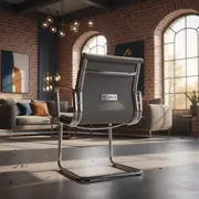 Аренда Стул офисный серый ИЗО хром в Boutique Hotel PORTUM 1905 — ART SPACE
