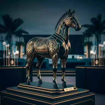 Аренда Фотозона новогодняя деревянный конь в пляжном клубе Del Mar — ART SPACE