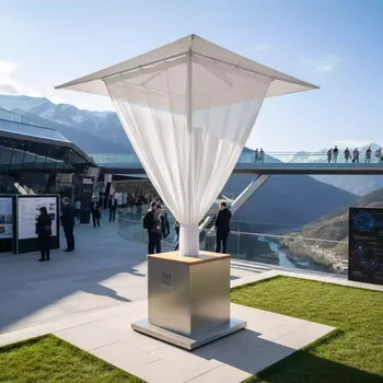 Аренда Зонт квадратный с воланом MISTRAL 300 база в комплекте белый в Skypark Sochi — ART SPACE