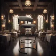 Аренда Стул барный экокожа серый Arch в ресторане «Brunello» — ART SPACE