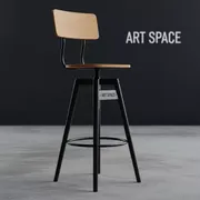Аренда Стул барный со спинкой Tolix Wood черный в Alpha Sirius — ART SPACE