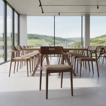 Аренда Стул Monday натуральный орех экокожа Nappa бежевая в Green Flow Hotel — ART SPACE