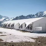 Аренда Тент Кайт 6х36 белый со стенками на площадке Rosa Peak (2320м) — ART SPACE