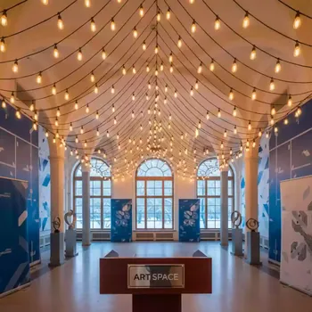 Аренда Гирлянда ретро с лампами накаливания в усадьбе Голицына — ART SPACE