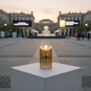 Аренда Свеча LED золотой перламутр Ода малая без батареек на Медальной площади — ART SPACE