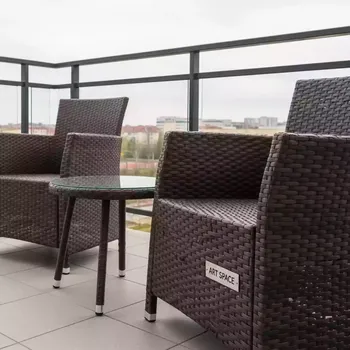 Аренда Комплект мебели из ротанга VIRGINIYA BALCONY SET NEW столик 2 кресла шоколад в Radisson Blu Resort & Congress Centre — ART SPACE