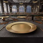 Аренда Тарелка Bellini золотая 28 см в санатории «Черноморье» — ART SPACE