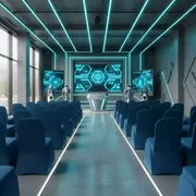 Аренда Чехол банкетный Изо синий в ресторане «Баран-Рапан» — ART SPACE