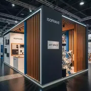Аренда Модуль витрина с деревянными экономпанелями для стенда Isoframe Wave в Керлинговом центре «Ледяной куб» — ART SPACE