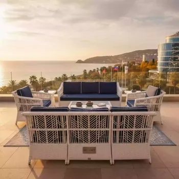 Аренда Плетеный комплект мебели LV520 White Blue в Pullman Sochi Centre — ART SPACE