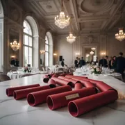 Аренда Каналы цветные красные O.CHANNEL А5 217 мм 10 мм покрытие кожа в Stella di Mosca — ART SPACE