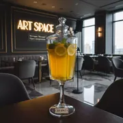 Аренда Лимонадник стеклянный на ножке Перо 5 л 52 см в ресторане «Магадан» — ART SPACE