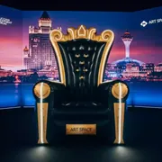 Аренда Фотозона надувной трон в ледовом дворце «Роза Хутор» — ART SPACE