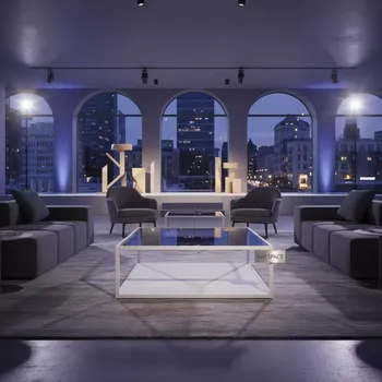 Аренда Журнальный стол белый с прозрачной столешницей в Radisson Collection Paradise — ART SPACE