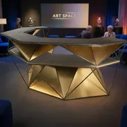 Аренда золотой барной стойки Hexagon в Сочи