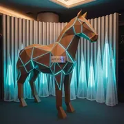 Аренда Фотозона новогодняя с деревянным конем в Golden Tulip Rosa Khutor — ART SPACE