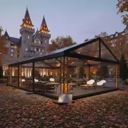 Аренда Шатер из ферм односкатный 10х8 м черный в отеле «Богатырь» — ART SPACE