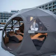 Аренда Шатер Enigma с лежаками цвет тортора в Sport Inn Hotel & Wellness — ART SPACE