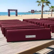 Аренда Каналы цветные бордо O.CHANNEL А5 217 мм 10 мм ткань на пляже «Маяк» — ART SPACE