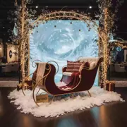 Аренда Фотозоны с санями на новый год Arenda Decora в ресторане «Высота 5642» — ART SPACE