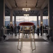 Аренда Стул барный Austin Red золотой с красной сидушкой в комплексе «Дагомыс» — ART SPACE