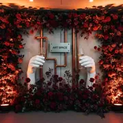Аренда Фотозона руки с шампанским цветочная на VIP теплоходе (Морпорт Сочи) — ART SPACE