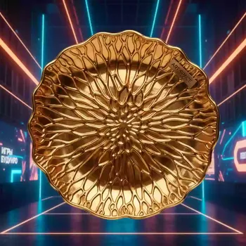 Аренда Тарелка подстановочная Coral золотая 350 мм в VK Stadium Sirius — ART SPACE