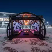 Аренда Шатер тоннельный из ферм 8х6 м черный на арене «Фишт» — ART SPACE