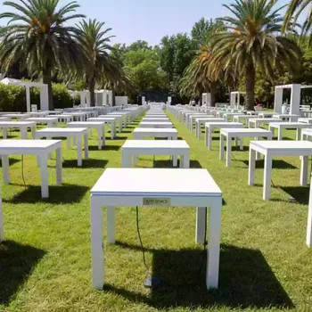 Аренда Столы пластиковые 182x74x74 см белые в санатории «Октябрьский» — ART SPACE