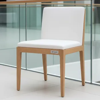 Аренда Стул мягкий белая текстильная обивка Wood Textile White в Ледовом дворце «Айсберг» — ART SPACE