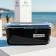 Аренда Фуршетная ёмкость Мун с откидной крышкой пластик чёрная 0,8 л на пляже «Ривьера» — ART SPACE