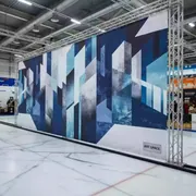 Аренда Пресс волл для юбилея в Керлинговом центре «Ледяной куб» — ART SPACE