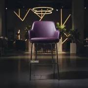 Аренда Барный стул Эссель фиолетовая кожа в МФК «Горный» — ART SPACE