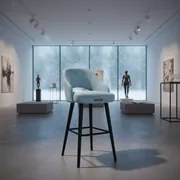 Аренда Стул Роза полубарный велюр Cashmere голубой ножки лак в Cosmos Sochi Hotel — ART SPACE