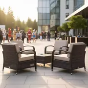 Аренда Сет мебели из искусственного ротанга Oscar темно коричневый в Radisson Hotel Rosa Khutor — ART SPACE