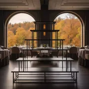 Аренда Лестница фуршетная черная 7 ярусов в ресторане «La Terrazza» — ART SPACE