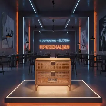 Аренда Тумба плетеная Мальта из искусственного ротанга соломенная в ресторане «D.O.M» — ART SPACE