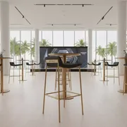 Аренда Стул барный Austin Black золотой с черной сидушкой в Novotel Resort — ART SPACE