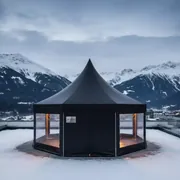 Аренда Пагода черная с мягкими стенками 5х5 м в Novotel Resort — ART SPACE