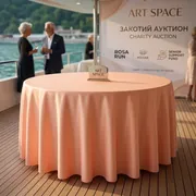 Аренда Круглая персиковая скатерть в Сочи от ART SPACE