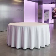 Аренда Белая круглая скатерть в Сочи