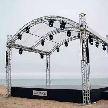 Аренда Сцена арочная 6х4 металлик на пляже «Ривьера» — ART SPACE