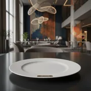 Аренда Тарелка белая Листья в Radisson Collection Paradise — ART SPACE