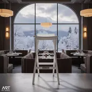 Аренда Стул барный складной Франклин белый деревянный в ресторане «La Terrazza» — ART SPACE